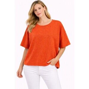 Women’s Burnt Orange Short Sleeve Top XL 24” PTP Relaxed Fit Oversized Casual